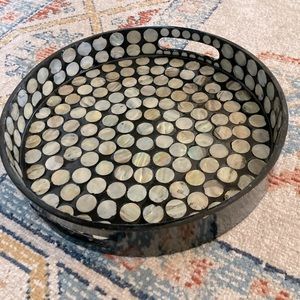 Black Lacquer and Mother of Pearl In-lay Serving Tray